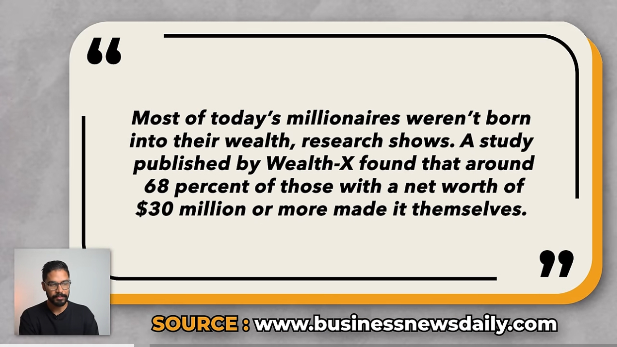 Millionaires weren’t born into their wealth