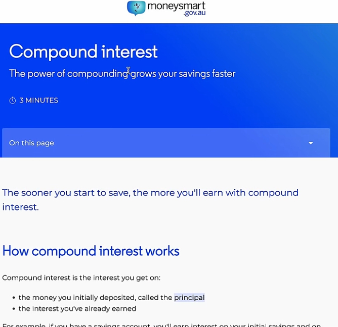 Moneysmart’s compound interest
