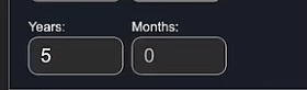 5 years set in calculator