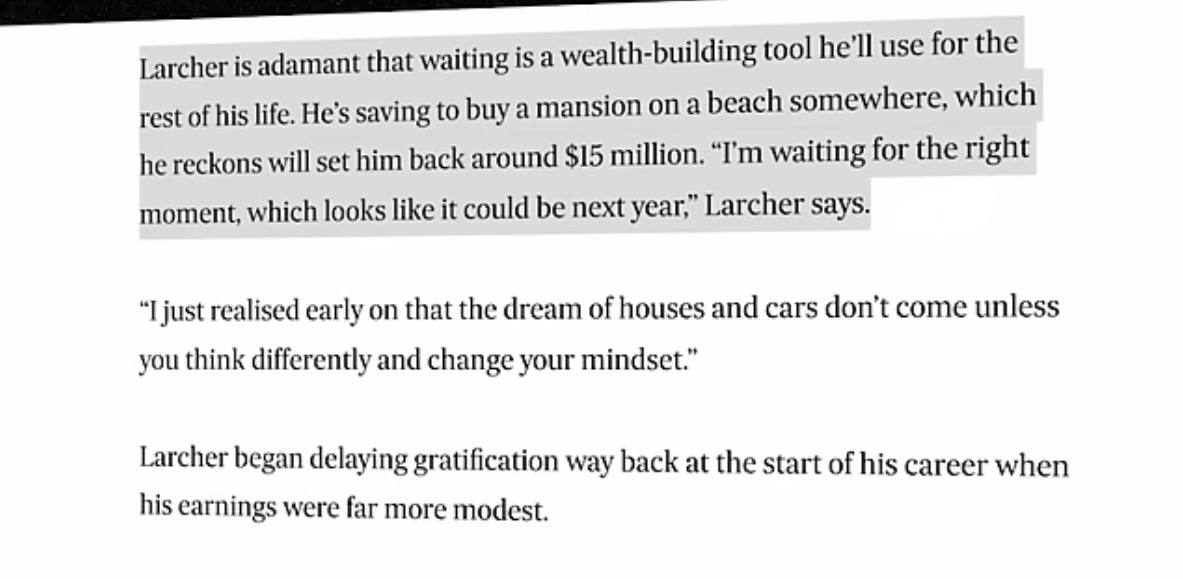  Saving for future enjoyment, delaying gratification