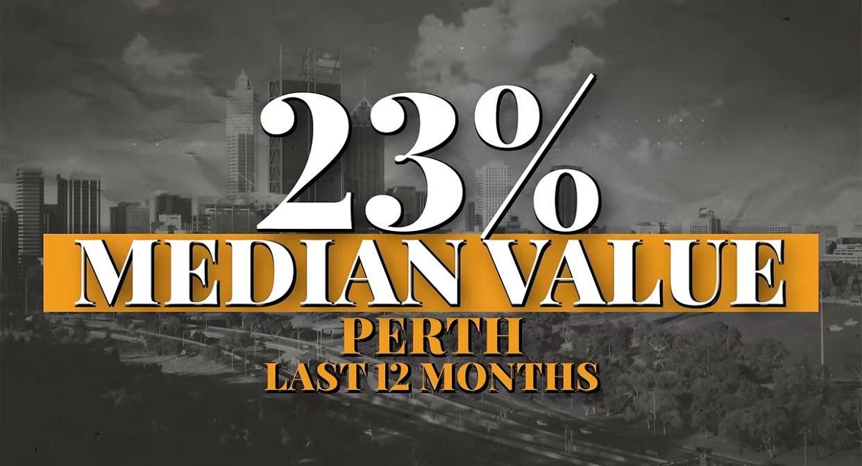 Perth last 12 month, 23% median value
