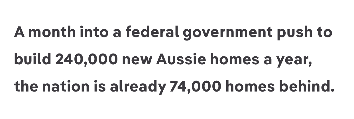 Nation is 74,000 homes behind