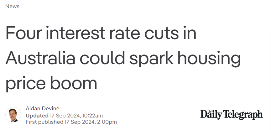 our interest rate cuts in Australia could spark housing price boom