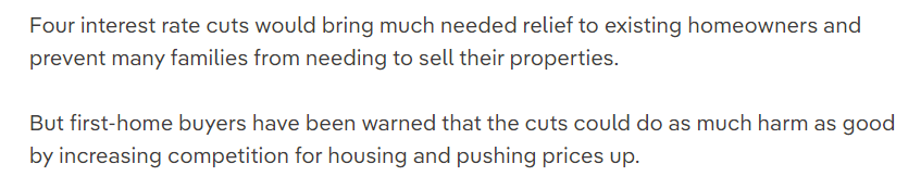 A part of the report stating about the 4 interest rate cuts bring