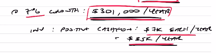 Calculation of positive cashflow