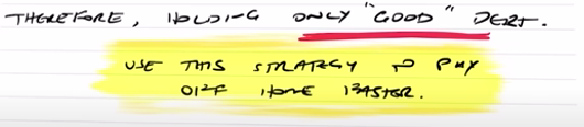 Written note stating, this strategy is used to pay off home even faster