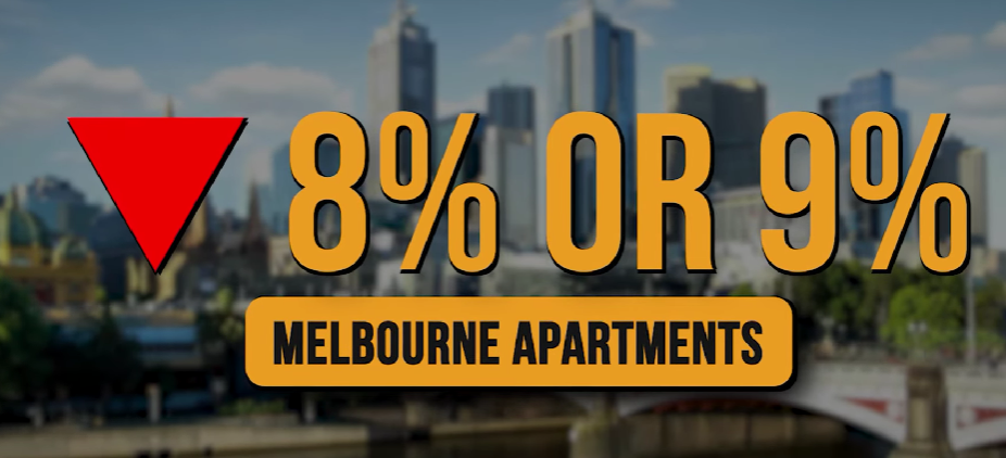 Melbourne apartments are still 8%-9% below