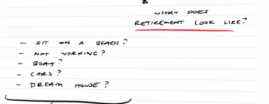 A written notes on what does retirement look like