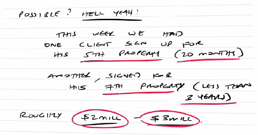 A calculation on having substantial real estate portfolios worth between $2 and $3 million