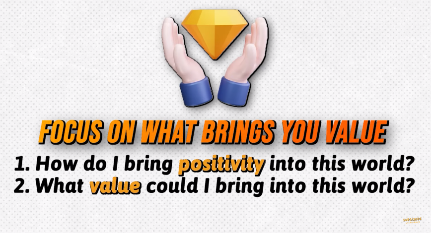 A layout showing 2 things to focus on what brings you value