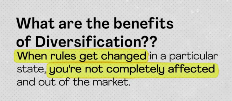 The answer on what are the benefits of diversification