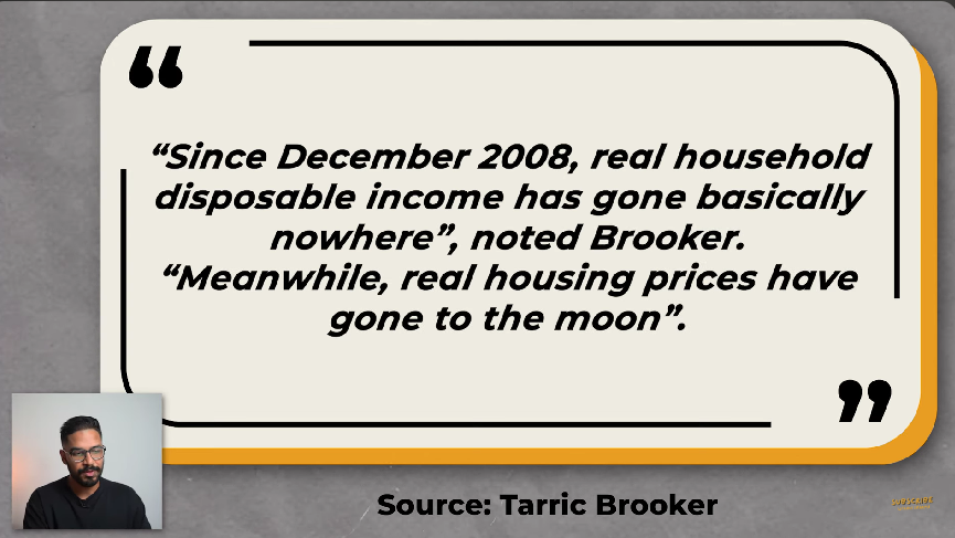  Quote of what Ravi Sharma states that since December 2008, real household income has gone basically nowhere