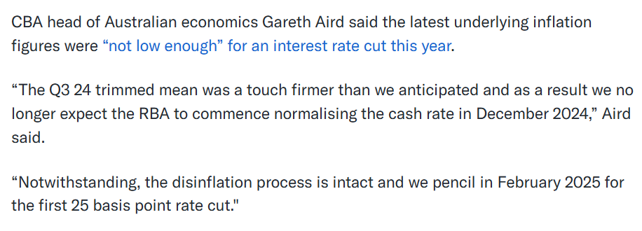  Statement of CBA head of Australian economics Gareth 