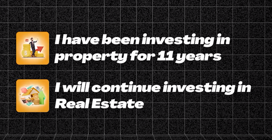 Two icons indicating Ravi have been investing in property for the last 11 years, while continuing on investing in real estate