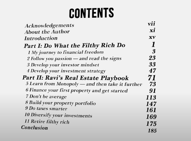 Retire filthy rich book’s table on contents