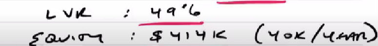 LVR, and Equity Calculated