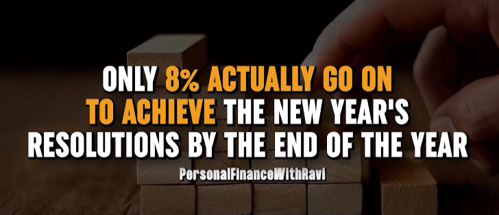 Only 8% actually go o to achieve the new year’s resolutions