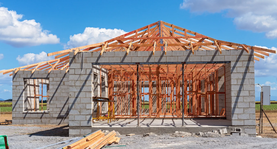 Partially constructed house