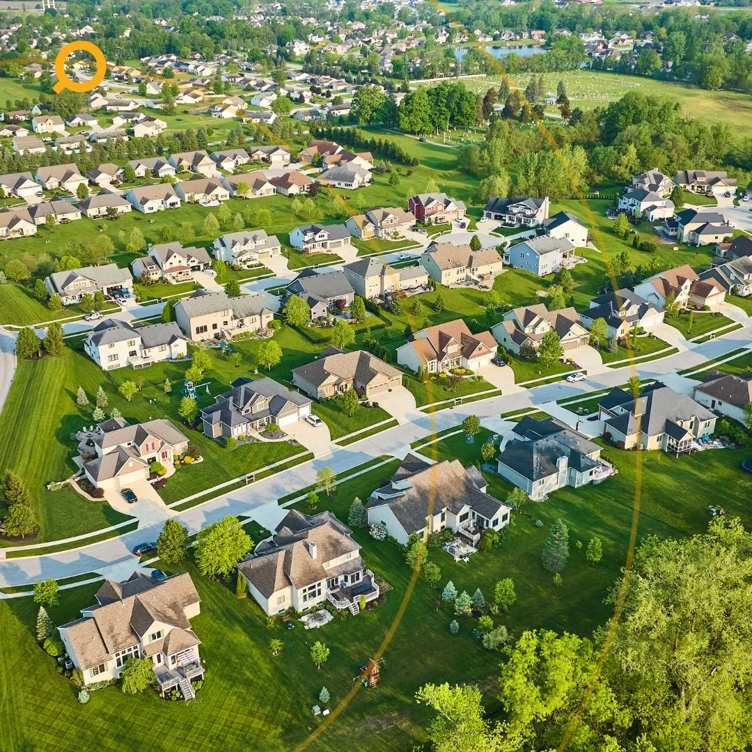 Aerial view of Australian houses representing property investment and housing affordability.