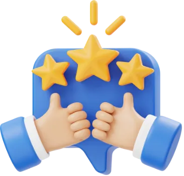 A hand holding a blue and yellow star.