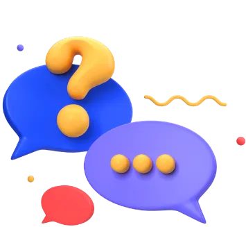 A couple of speech bubbles with a question mark.